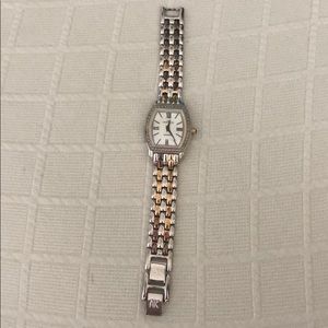 Anne Klein Two-Tone Silver and Gold Womens Bracelet Watch